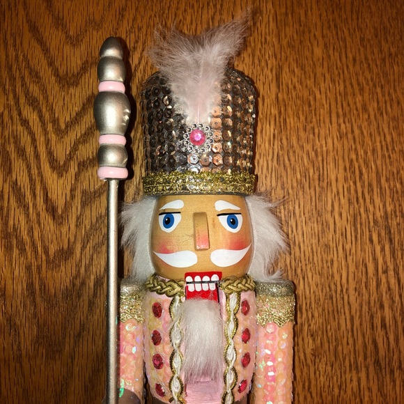 Accents Sequined Pink And Gold Nutcracker 15 High So Sparkly And Cool